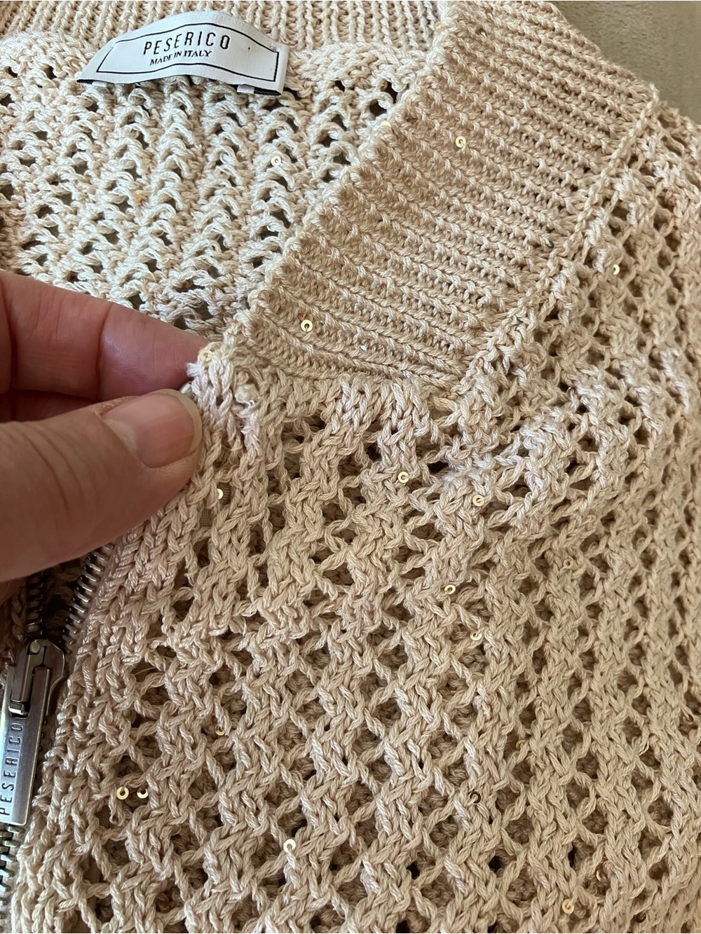 Peserico Sequin Open Kit Cardigan NWOT - Picture 3 of 6